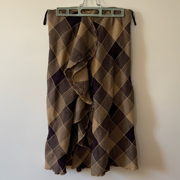 Yuan design vintage argyle plaid skirt - Picture 3 of 4